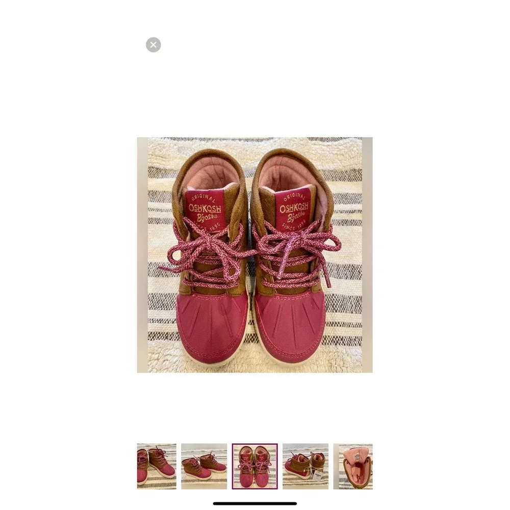 Posh Josh B'gosh Girls High Top Shoes Youth Size 12M‎ Dk Pink